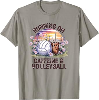 Volleyball Mom Iced Coffee Caffeine Volleyball Player Gift T-Shirt