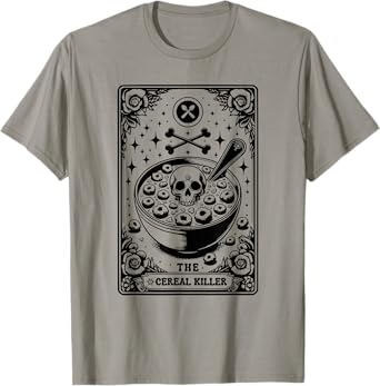 Cereal Killer Breakfast Cereal Bowl Cereals Skull Tarot Card T-Shirt