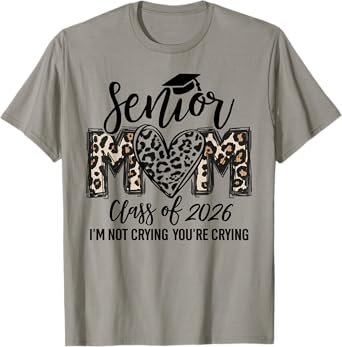 Senior Mom Class Of 2026 Senior Mama 2026 Graduation Leopard T-Shirt