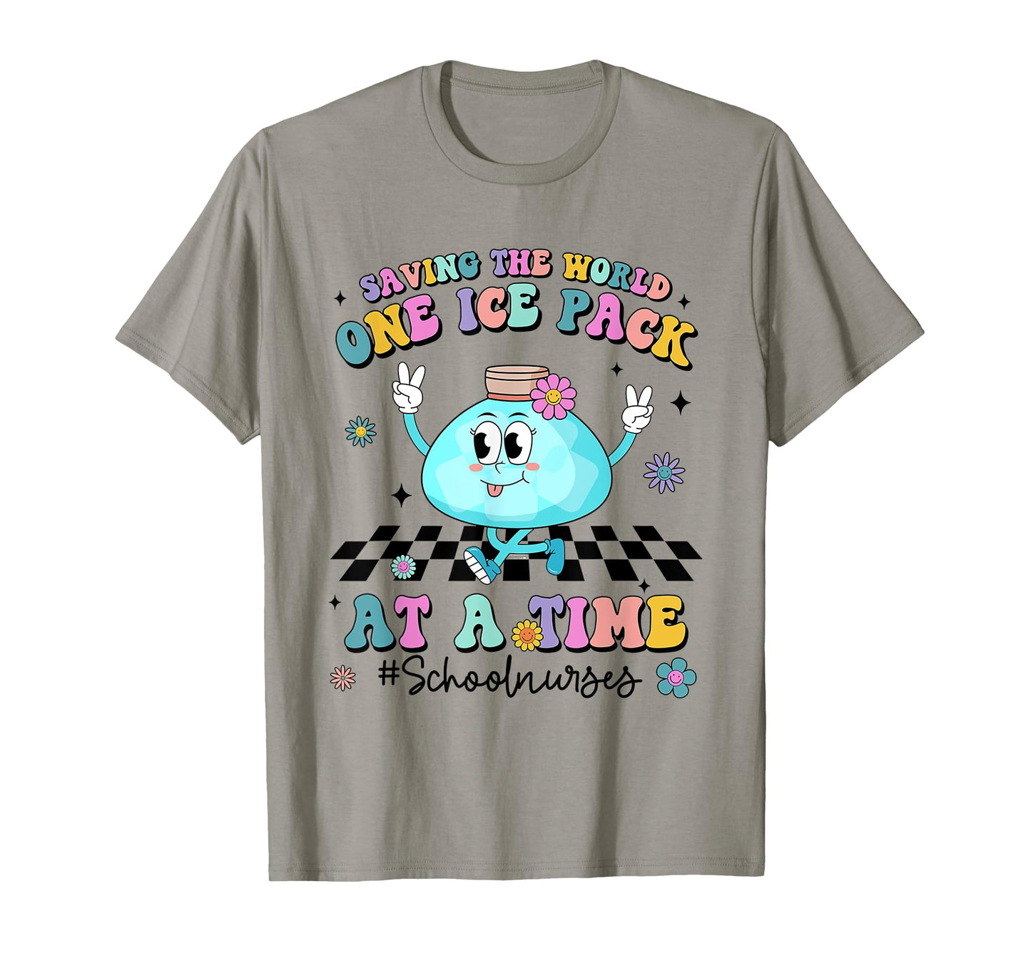 Saving The World One Ice Pack At Time Retro School Nurse T-Shirt