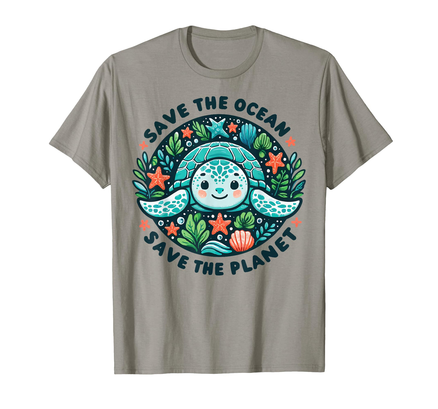 Save The Ocean Save The Planet Cute Sea Turtle T-Shirt