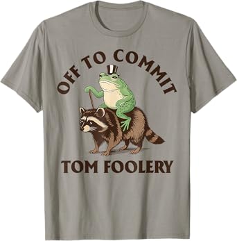 Whimsical Frog Wizard Off to Commit Tom Foolery Frog Meme T-Shirt