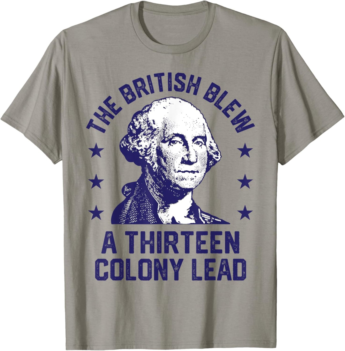The British Blew A 13 Colony Lead Retro US George Washington T-Shirt