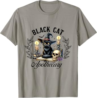 Black Cat Apothecary Funny Halloween Witchy Women Pet Love T-Shirt