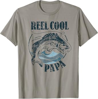 Reel Cool Papa Fishing Dad Gifts Father's Day Bass Fisherman T-Shirt