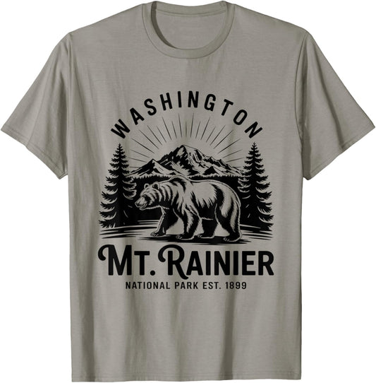 Mt. Rainier National Park Washington PNW Vintage Mountain T-Shirt