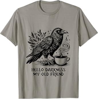 Hello darkness my old friend Raven Crow Holding Coffee Mug T-Shirt