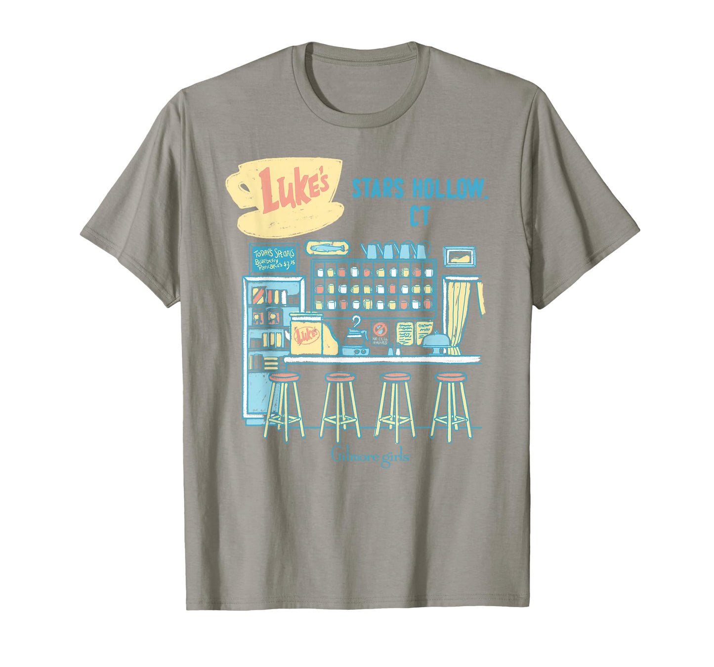 Gilmore Girls Pastel Luke's Counter Sketch TV Show T-Shirt