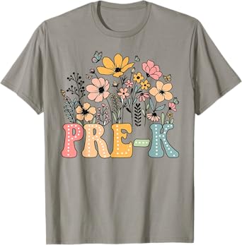 Wildflower Pre-K Preschool Team Floral Teacher Girls T-Shirt