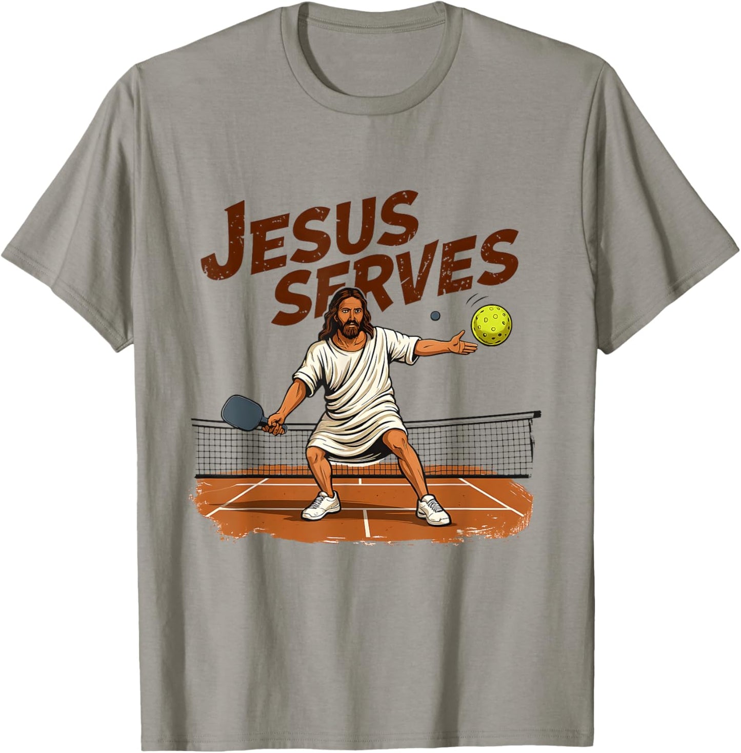 Jesus Serves Pickleball Savior Sport Christian Men Women T-Shirt