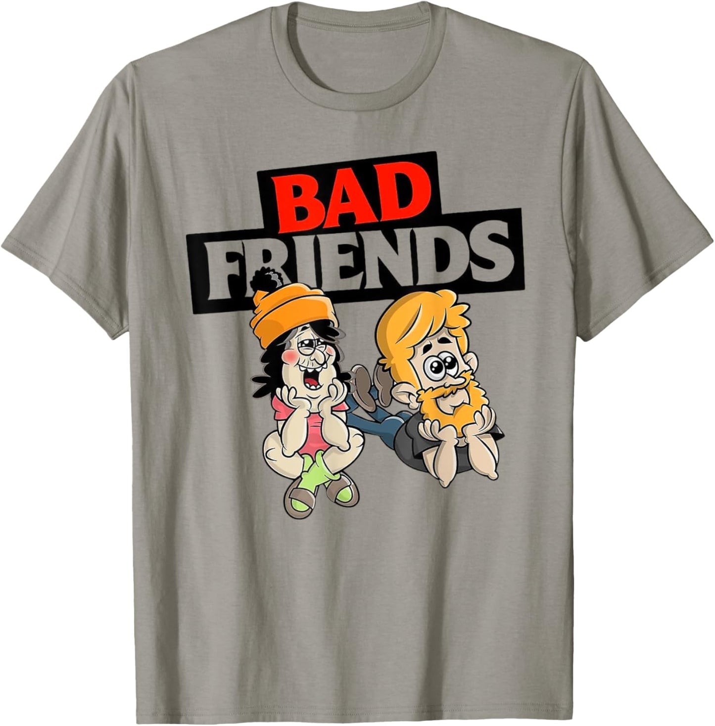 Bad Friends Cartoon Graphic Tee for Adults