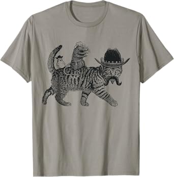 Country Western Rodeo Texas Funny Meowdy Cowboy Cat T-Shirt