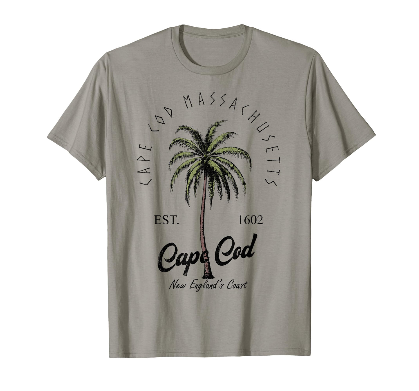 Cape Cod Massachusetts Tropical Tree Island Beach Vibes T-Shirt