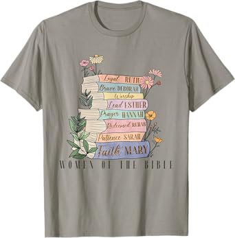 Retro Original Women of The Bible Books Christian Bookish T-Shirt