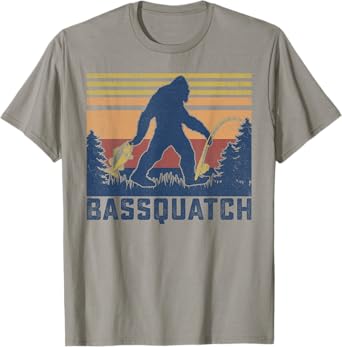 Retro Vintage Outdoor Fish Bassquatch Funny Fishing T-Shirt
