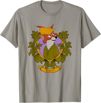 Disney Robin Hood Robin Vintage Floral Portrait T-Shirt