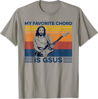 My Favorite Chord Is Gsus Jesus Playing Guitar Vintage T-Shirt