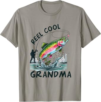 Reel Cool Grandma Birthday Party Fishing Matching Family T-Shirt