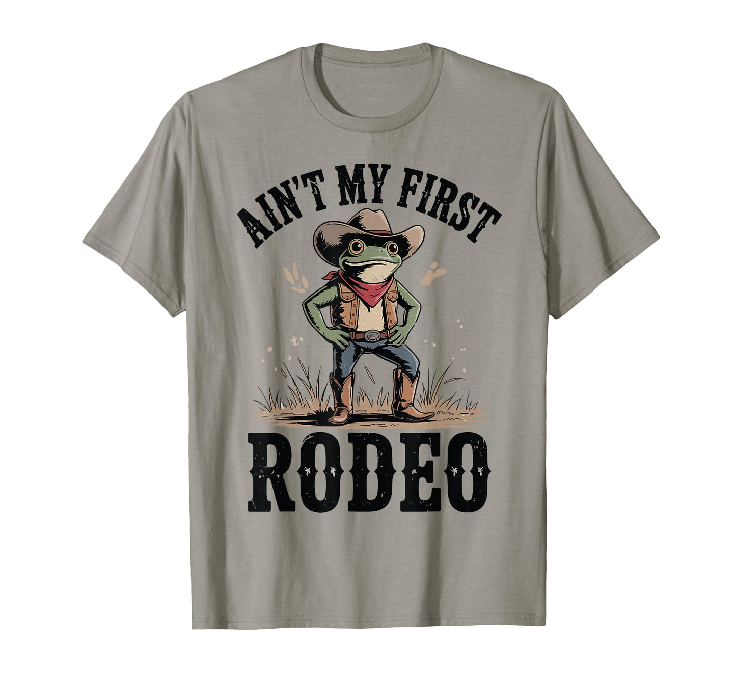 Toddler This Aint My First Rodeo Funny Frog Cowboy with Hat T-Shirt