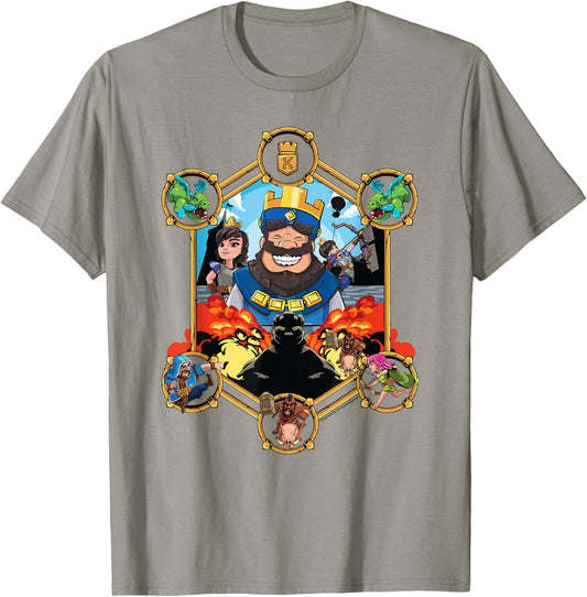 Clash Royale King Surrounded By Characters Royal Portrait T-Shirt