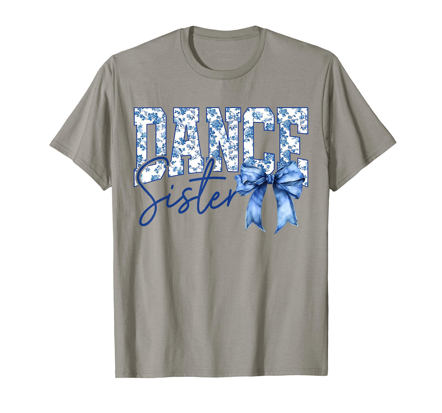 Dance Sister Coquette Bow Toile Blue Bow Floral Coquette Bow T-Shirt