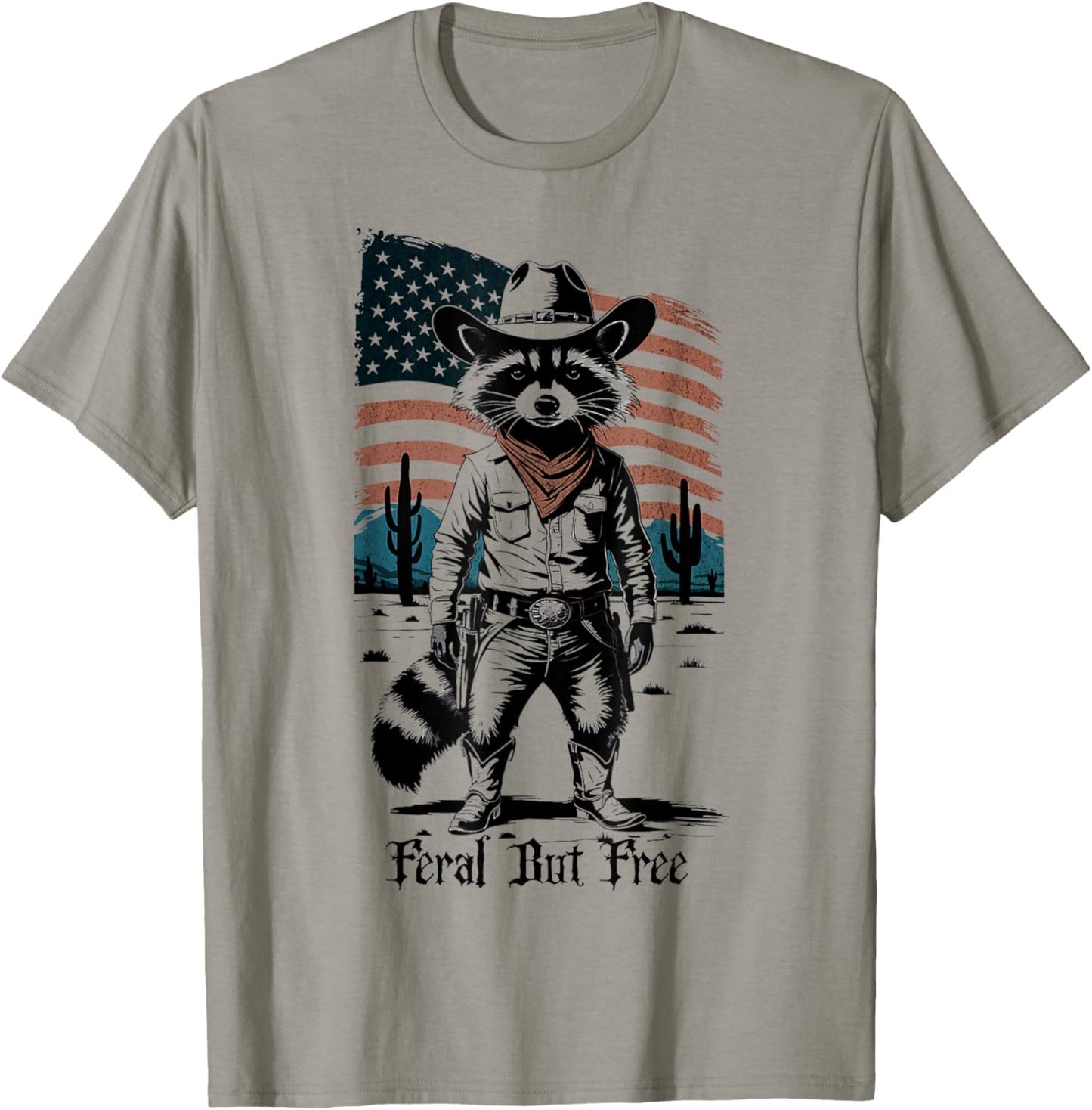 Feral But Free Raccoon July 4th Patriotic Shirt for Family T-Shirt