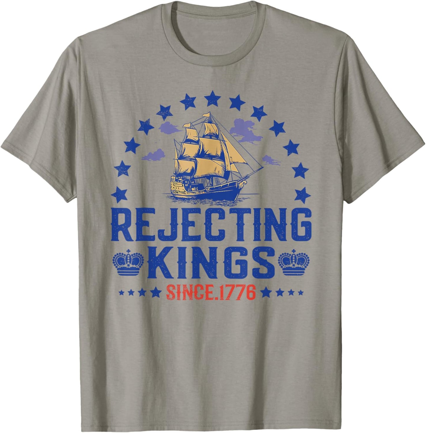 Rejecting Kings Since 1776 Patriotic Usa Flag 4th Of July T-shirt