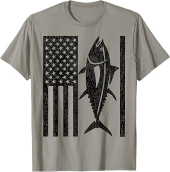 Tuna Fishing - American Flag Bluefin Tuna T-Shirt