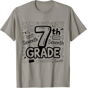 Seventh Grade Typography First Day Of School 7th Grade Vibes T-Shirt