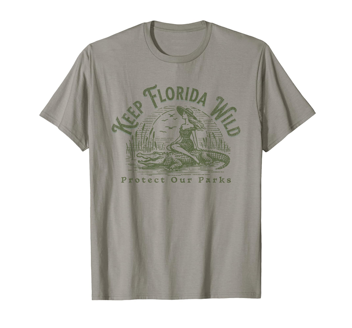 Womens Florida Wildlife Parks Keep Florida Wild Alligator T-Shirt