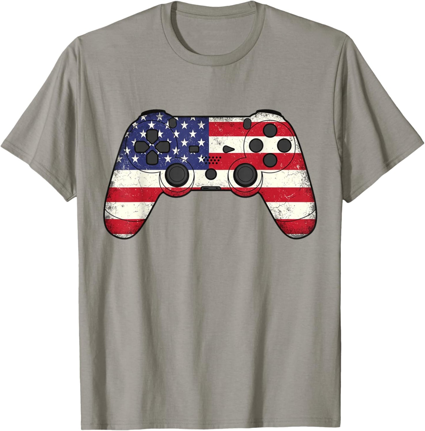 Video Game 4th of July American Flag Gaming Gamer Men Boys T-Shirt