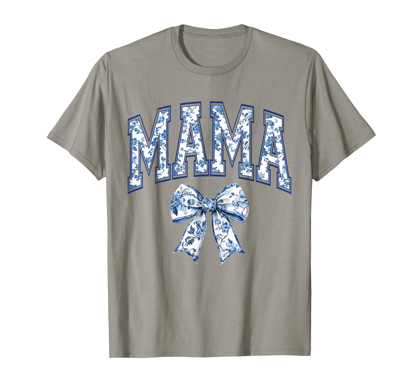 Groovy Mama Coquette Bow Blue Floral Mother's Day Mom Life T-Shirt