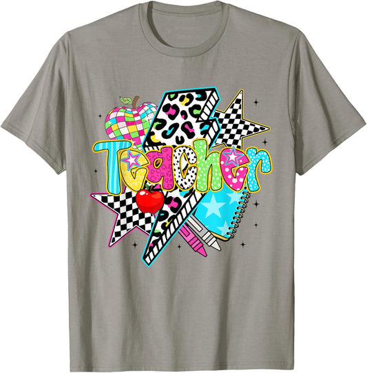 Checkered Teacher Life Preschool & Kindergarten Teacher Team T-shirt by TeeBrew