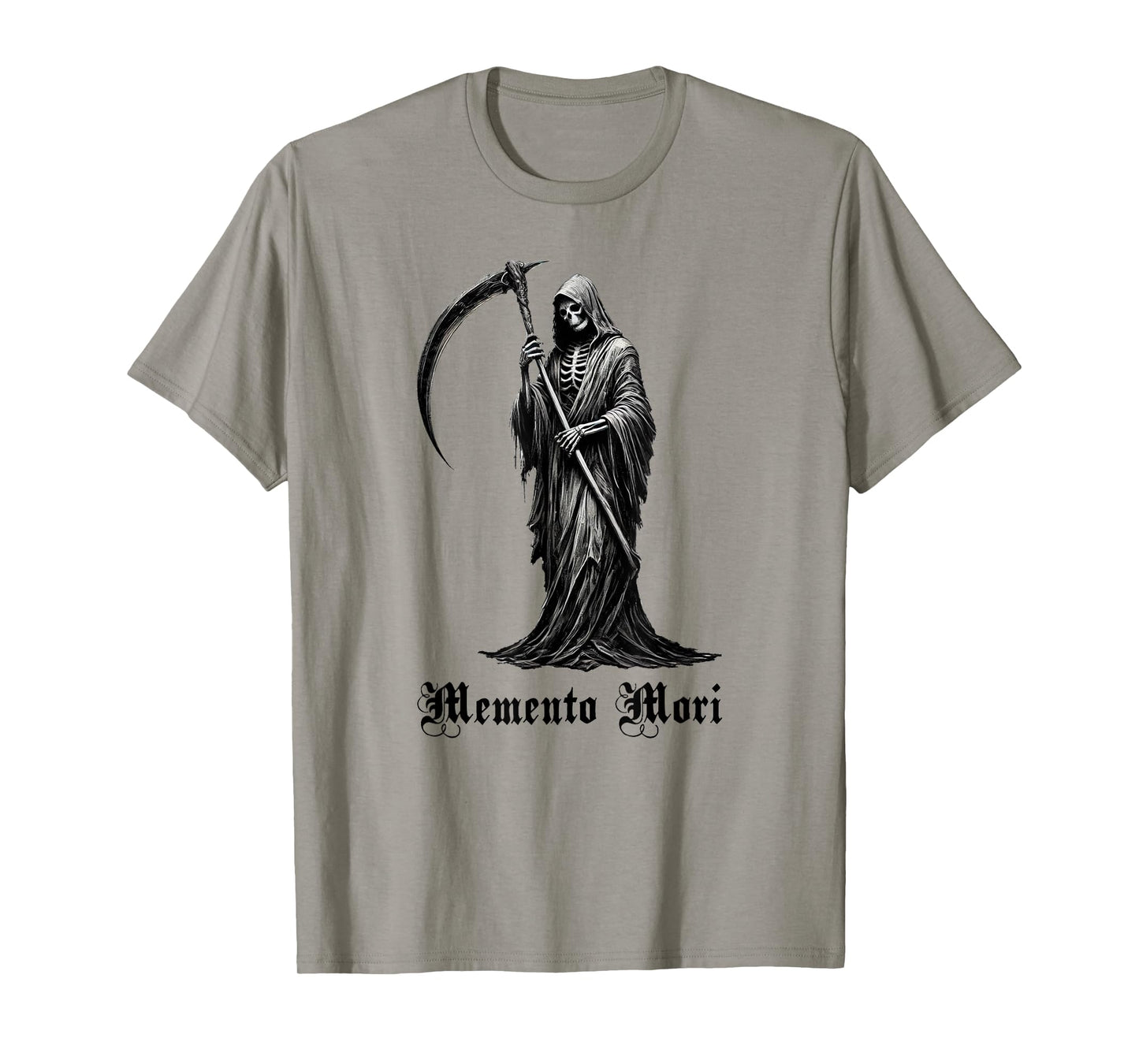 Grim Reaper Memento Mori Gothic Cloaked Skeleton Goth Design T-Shirt
