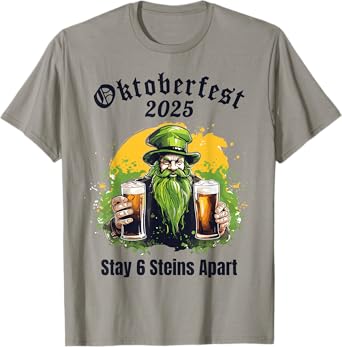 Oktoberfest 2025 6 Stein Apart Beer October Funny Drinking T-Shirt