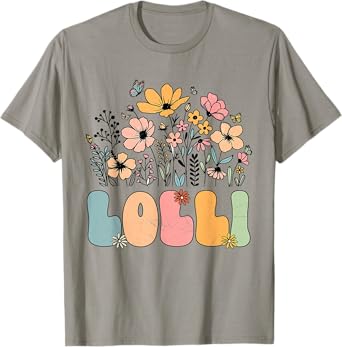 Wildflower Lolli tshirt for Grandma Grandmother Announcement T-Shirt