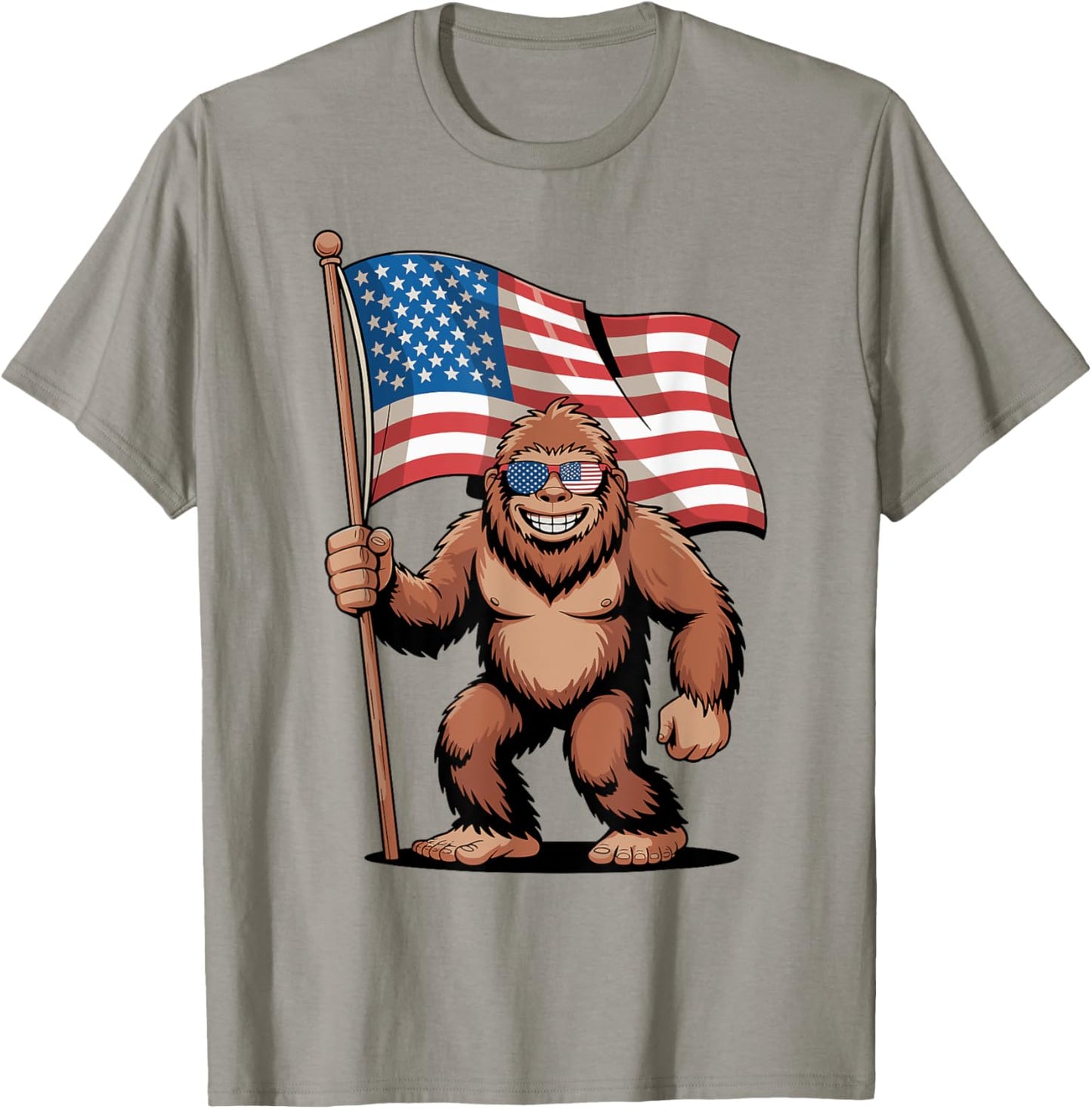 Bigfoot 4th Of July Patriotic Men Sasquatch American Flag Us T-shirt
