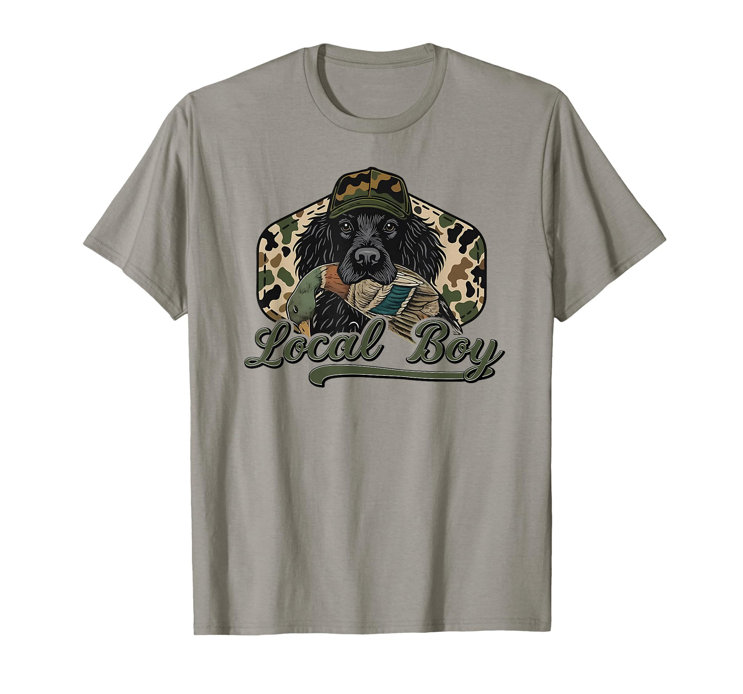Retro Southern Boy Camouflage Hunting Dog Camo Duck Hunter T-Shirt