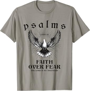 Retro Faith Over Fear Bible Verse Aesthetic Christian Dove T-Shirt