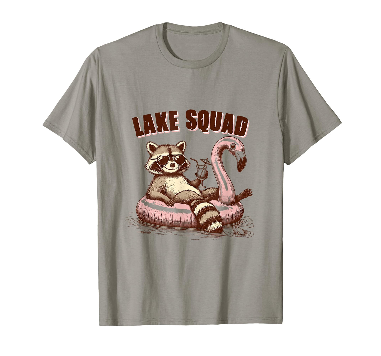 Lake Life Lake Mode Lake Vibes Boating Racoon Lake Squad T-Shirt