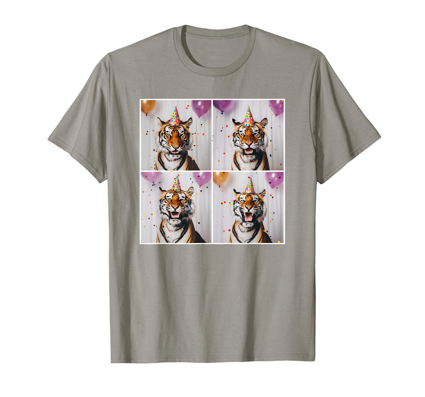 Tiger Wildlife Party Hat Jungle Animal Safari Tiger Birthday T-Shirt