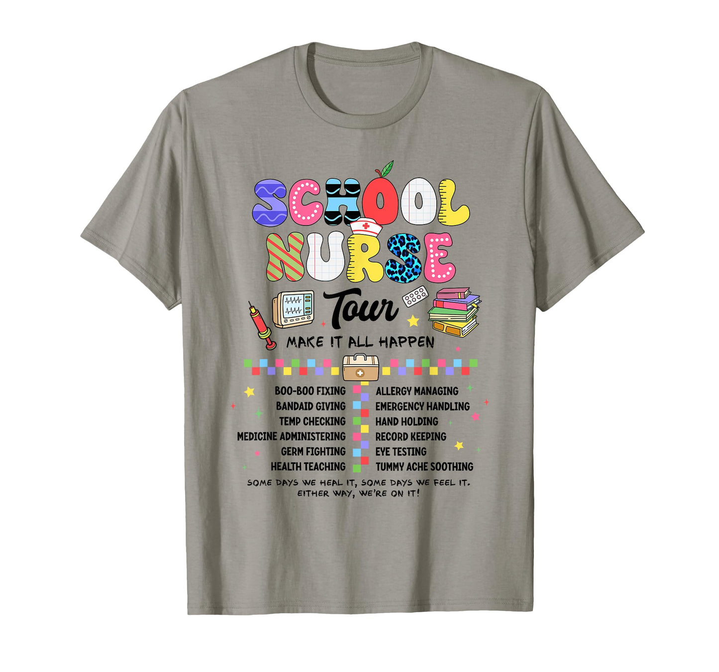 School Nurse Tour We're Rockin' Nurse Club RN LPN Medical T-Shirt