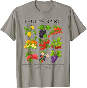 Fruits of the Spirit Christian Bible Verse Galatians 5:22-23 T-Shirt