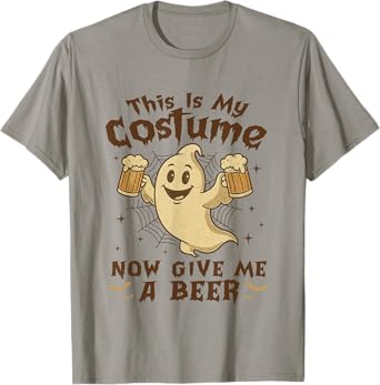 Halloween Costumes Now Give Me A Beer Funny Boo Skeleton T-Shirt