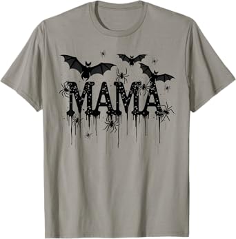 Halloween Mama Spooky Spider Bat Costume Party Trick or T-Shirt