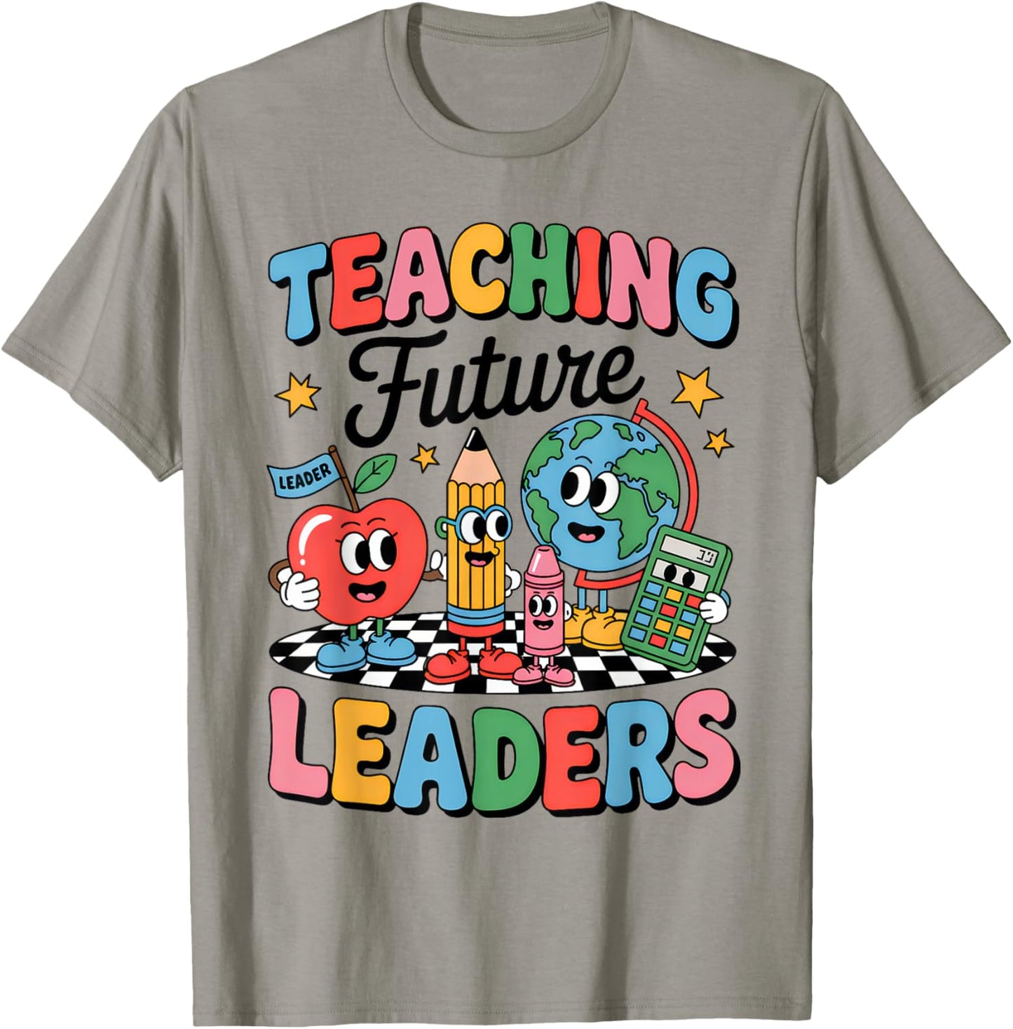Retro Teaching Future Leaders Groovy Teacher Back To School T-shirt by TeeBrew