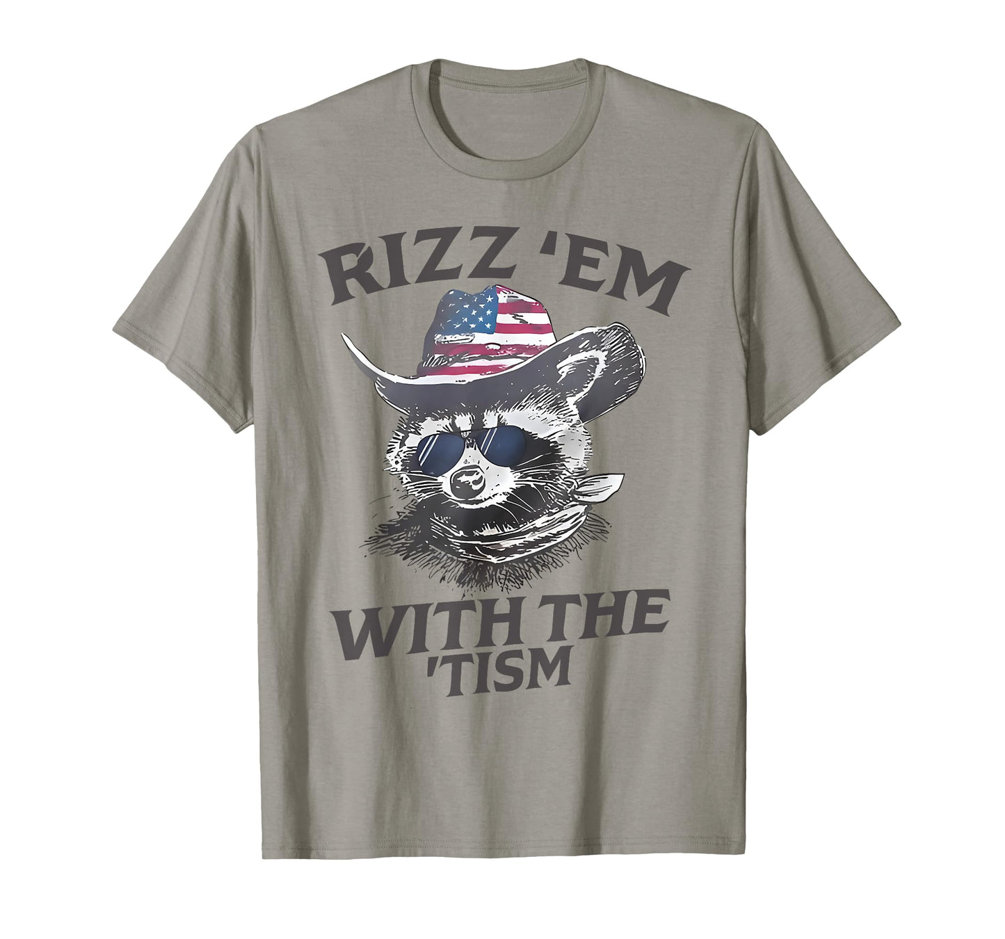 Rizz Em With The Tism Funny Raccoon Autism Awareness Support T-Shirt