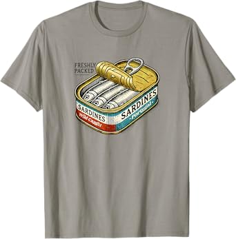Sardines Vintage Retro Graphic Tinned Fish Portugal Sardines T-Shirt