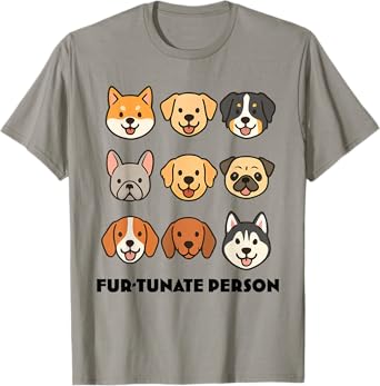 Cute Cartoon Dog Faces Funny Puppy Lovers, Dogs T-Shirt