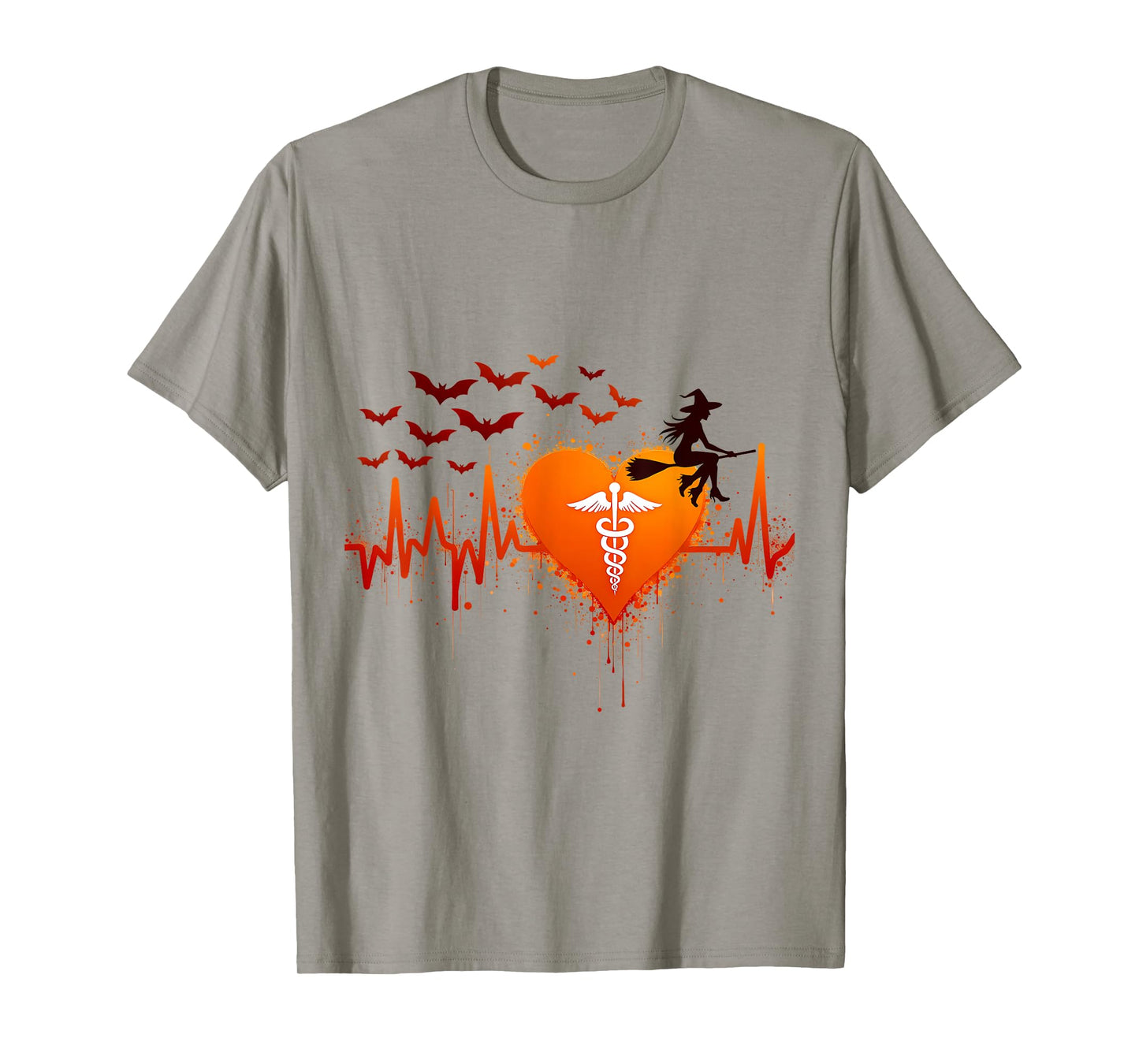 Halloween Medical Witch Heartbeat T-Shirt